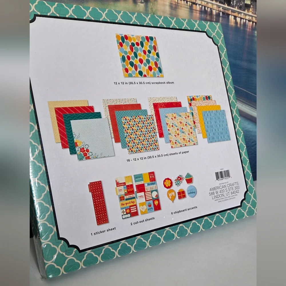American Crafts Scrapbook Box Birthday Kit NIB
